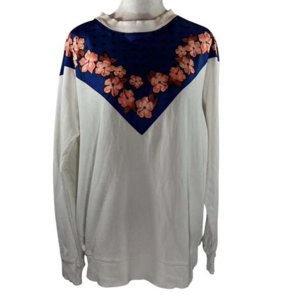 Scotch & Soda Les Tropiques Floral V-Panel Cotton Sweatshirt Medium - Picture 11 of 12